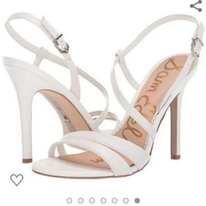 White sam edelman heeled sandals